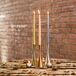 Colorful Taper Candles and Brick-Inspired Linen