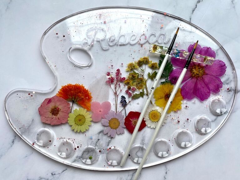Personalized paint palette gift idea for 18th wedding anniversary. 