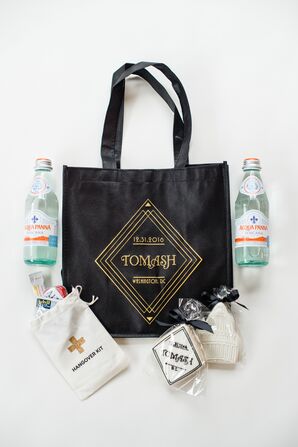 Welcome Bags with Art Deco, DC-Inspired Treats