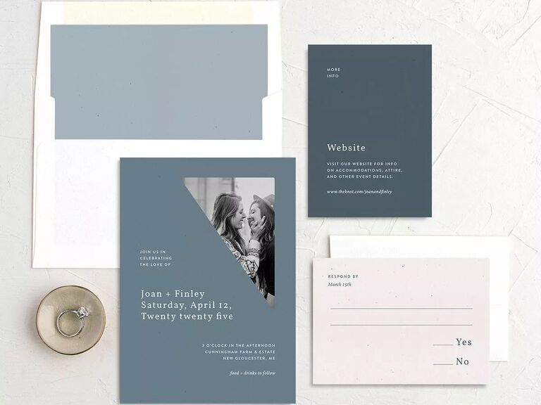 Modern photo invitation design wedding invitation etiquette example