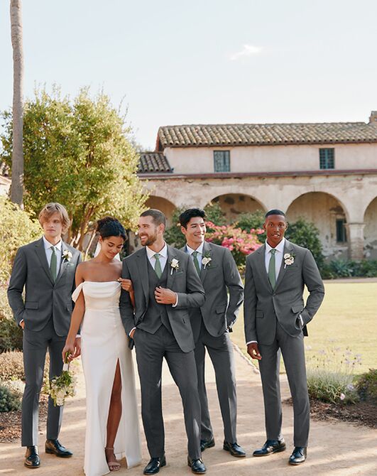 Birdy Grey Suits Taylor Suit Jacket in Charcoal Grey Tuxedo - 3