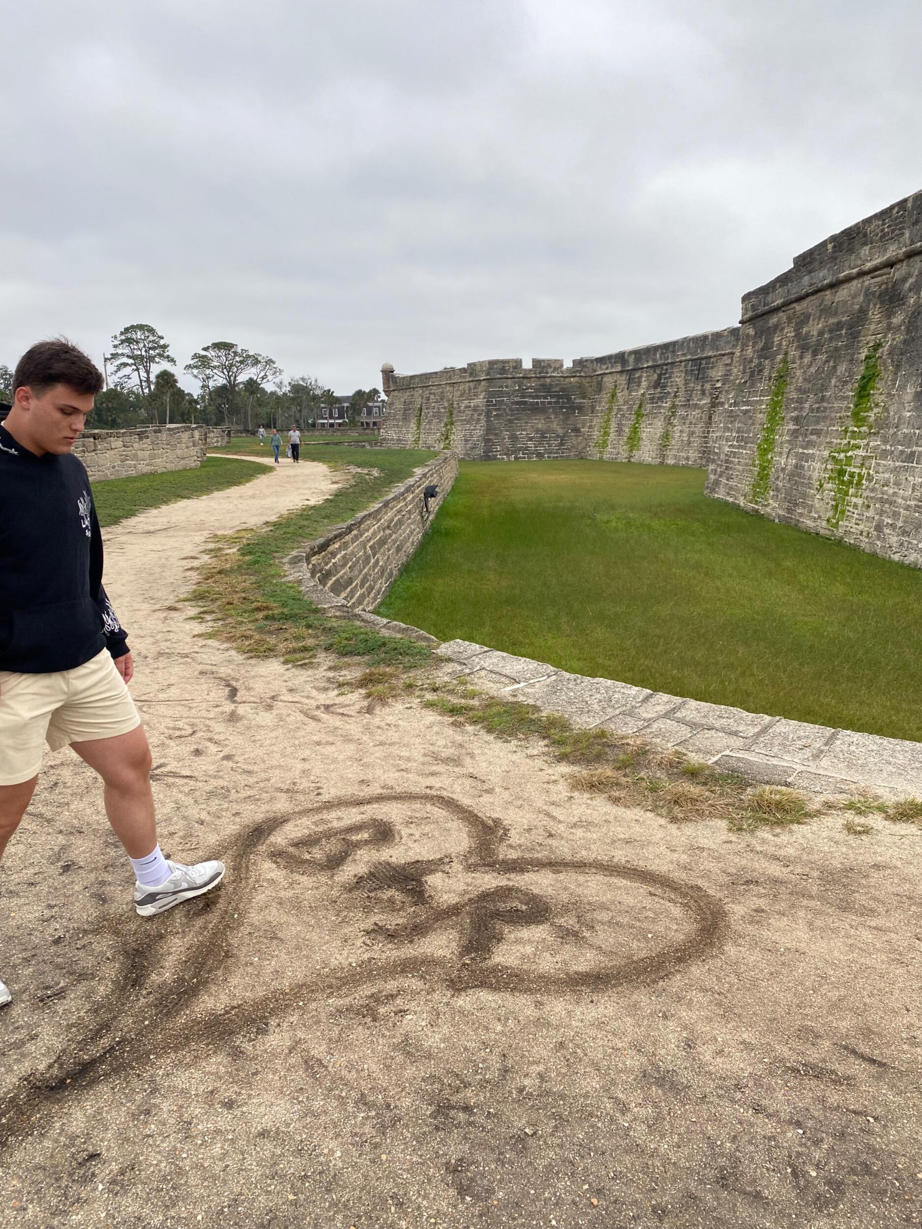Ben always writes our initials somewhere when we're on a trip together. This was in St. Augustine, FL.