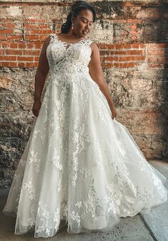 Essense of Australia D3280 plus A-Line Wedding Dress