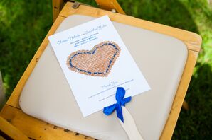 Rustic Burlap Heart Ceremony Program Fan