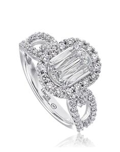 Christopher Designs Unique Emerald, Oval Cut Engagement Ring