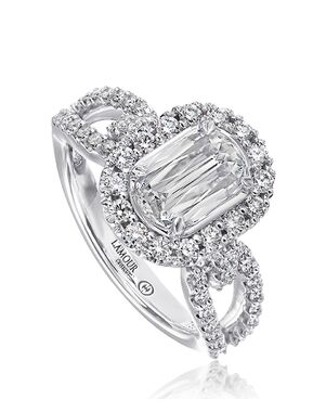Christopher Designs Unique Emerald, Oval Cut Engagement Ring