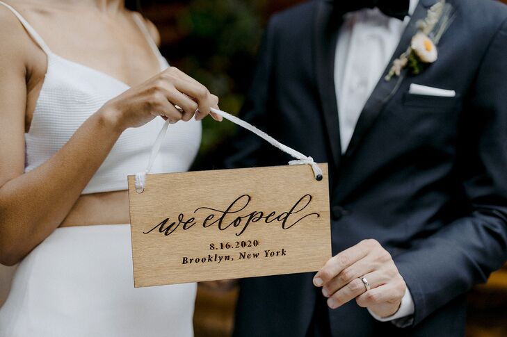 Custom Wooden Sign for Brooklyn, New York, Elopement