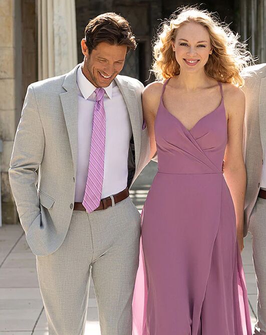 BLACKTIE METRO Light Grey Wedding Suit Grey Tuxedo - 5