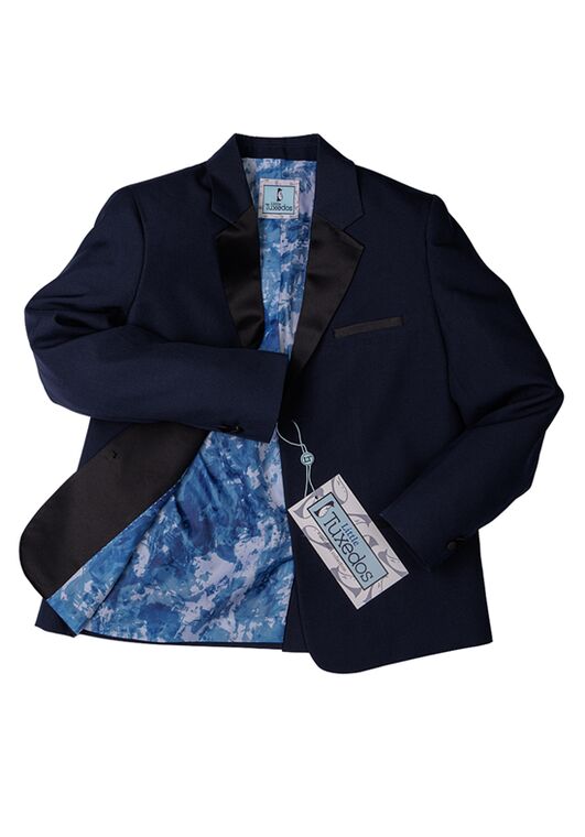 Little Tuxedos "Prodigy" Kids Navy Tuxedo (5-Piece Set) Flower Girl Dress and Ring Bearer Outfit - 3