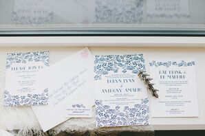 Romantic Blue Vine Invitations