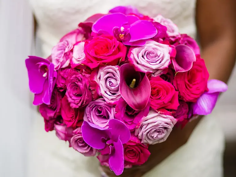 Fuchsia Calla Lily Wedding Bouquet