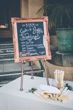 Chalkboard Wedding Schedule, Elegant Fans