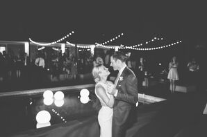 String Lights at Backyard Wedding