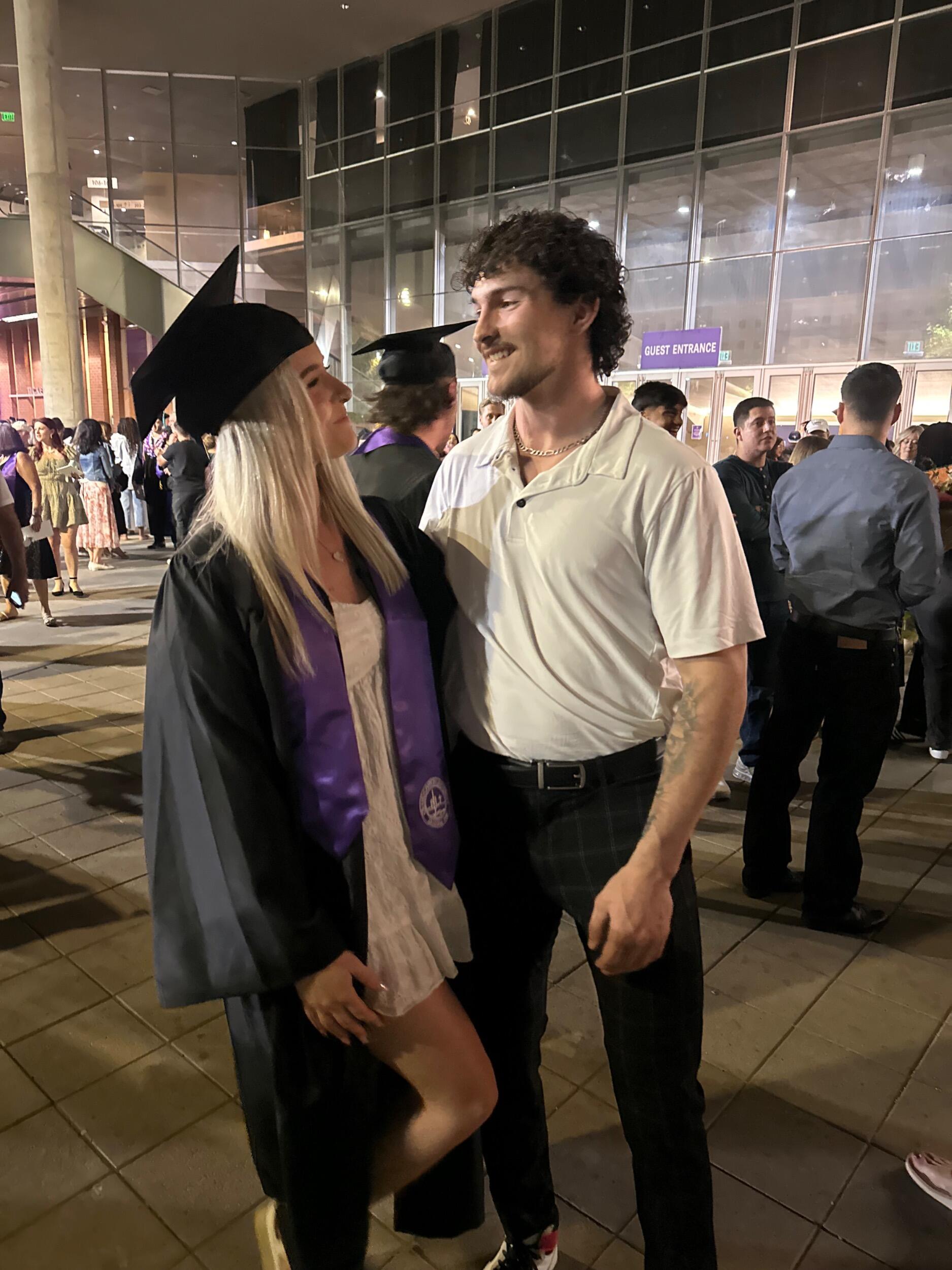 Nico coming to visit Katie for her graduation.