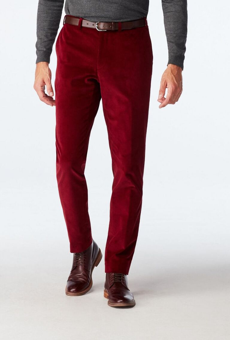 red corduroy pants