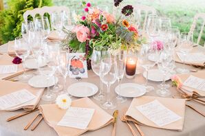 Fresh, Colorful Centerpieces and Neutral Linens
