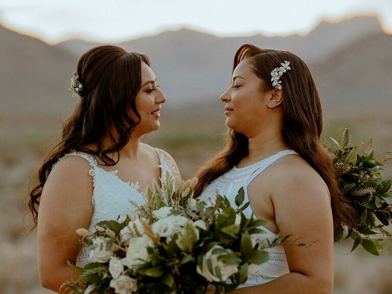 Brides with their makeup done by SinCity Beauty Brides by Leila. 