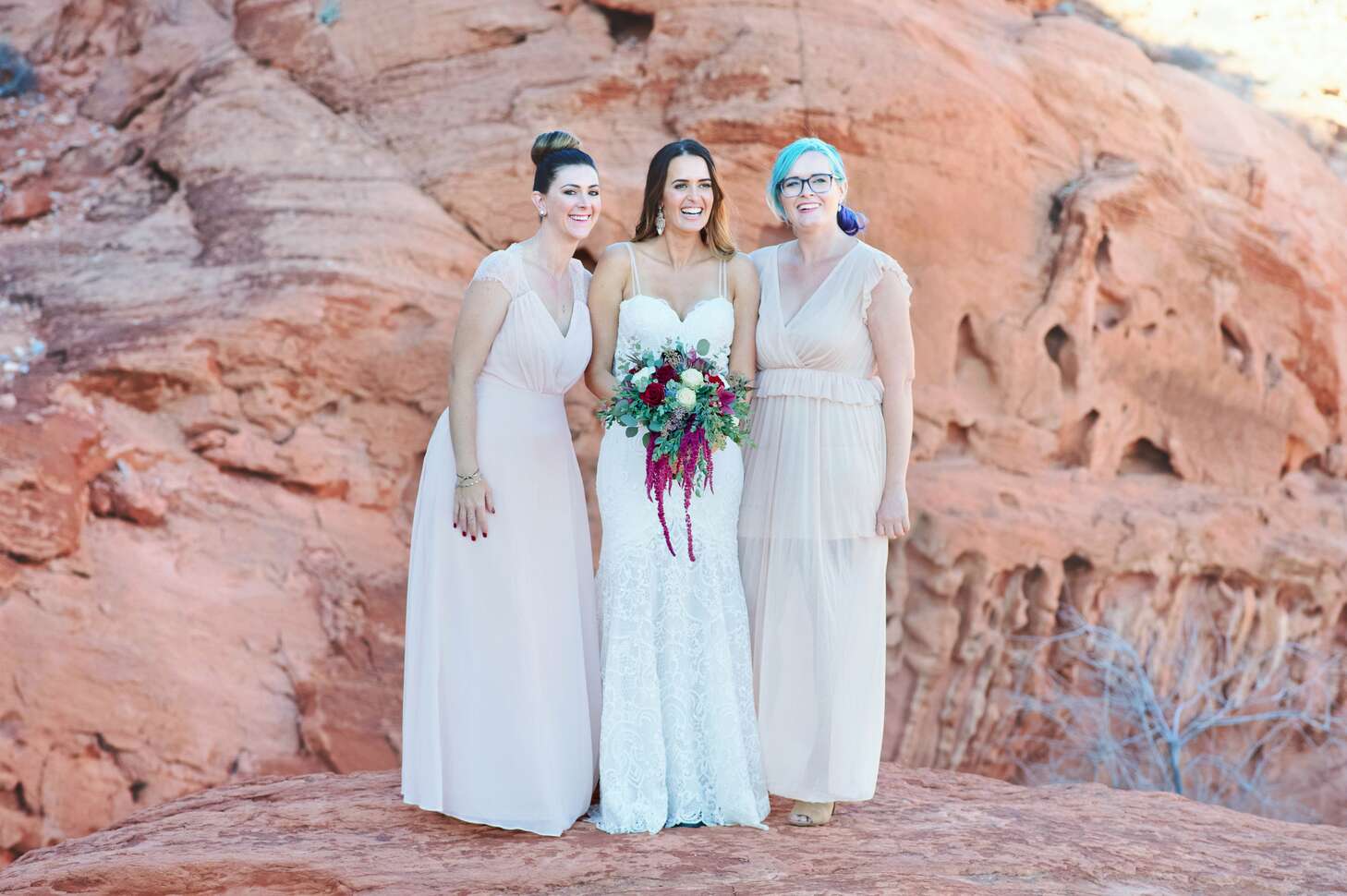 Simple, Blush Pink Bridesmaid Dresses