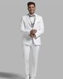 MEN’S WEARHOUSE Pronto Uomo White Notch Lapel Suit White Tuxedo - thumbnail - 1