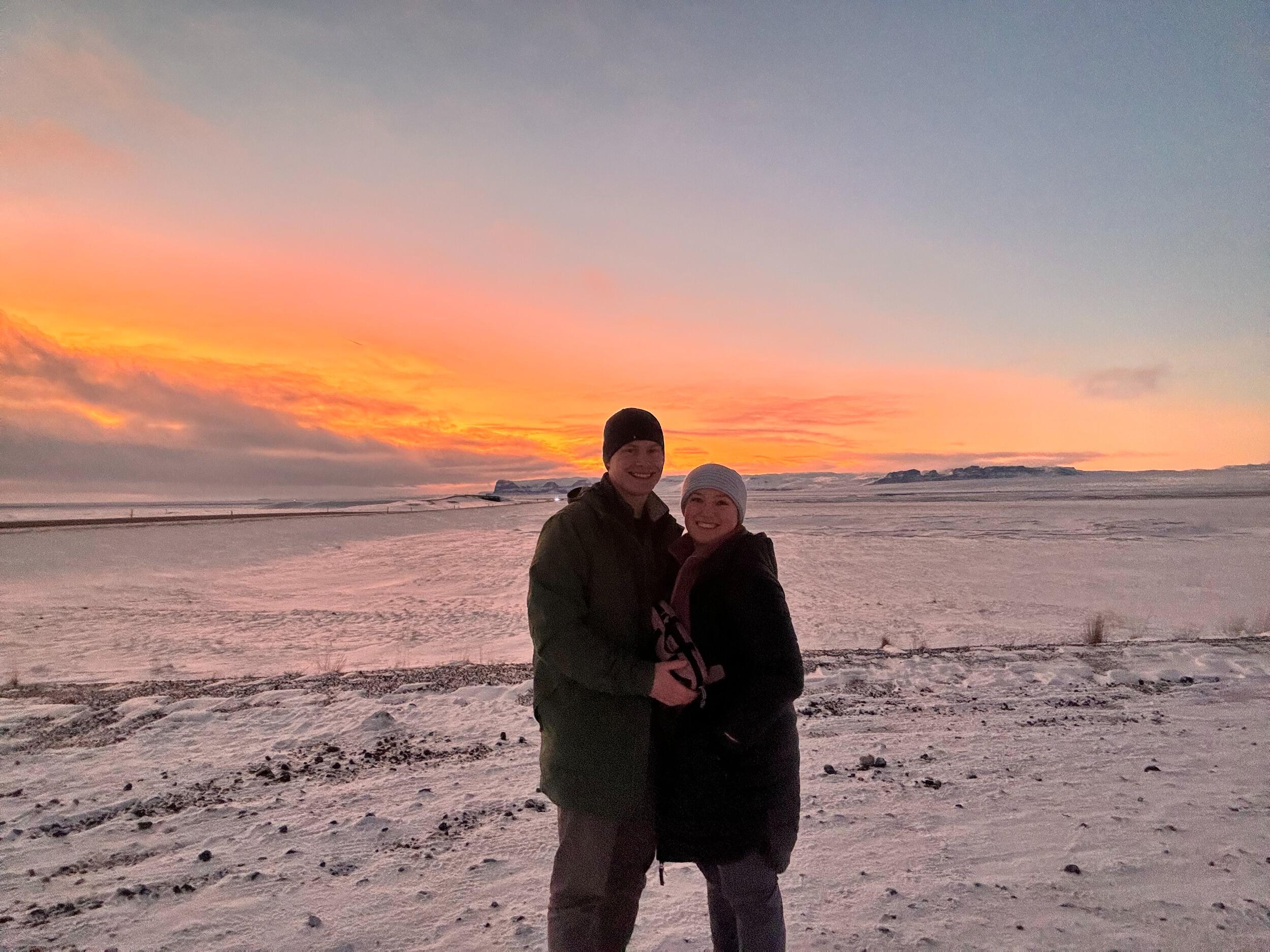 Engaged, on the side of a highway, in the icy tundra of Iceland. The universe gave us the most beautiful backdrop for it.