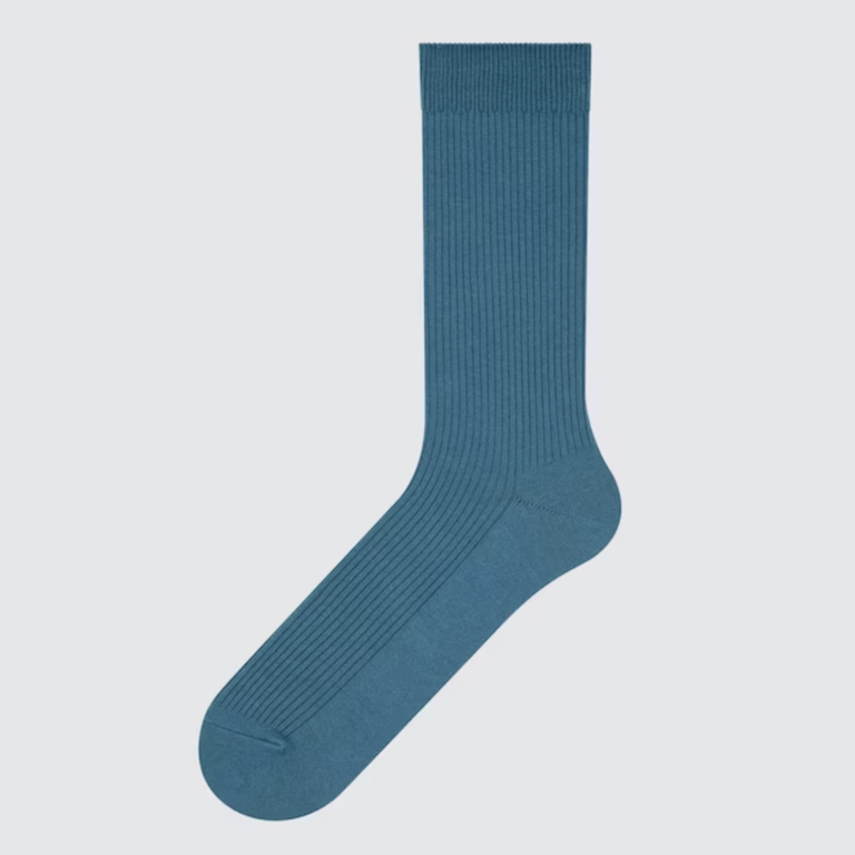 Blue ribbed tube sock for groomsmen