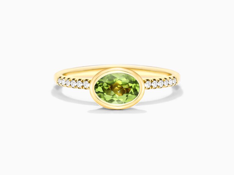 peridot non diamond engagement ring