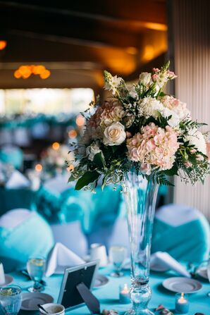 Tall Rose and Hydrangea Centerpieces