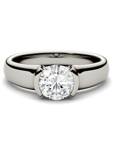Forever One Moissanite Classic Round Cut Engagement Ring