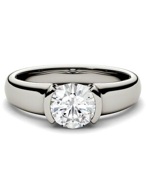 Forever One Moissanite Classic Round Cut Engagement Ring