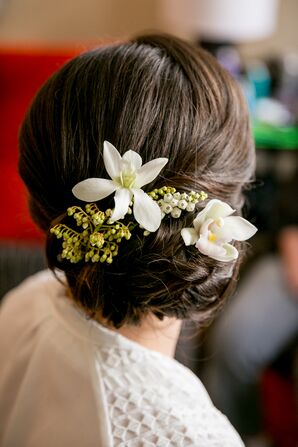 Elegant Updo With White Flowers