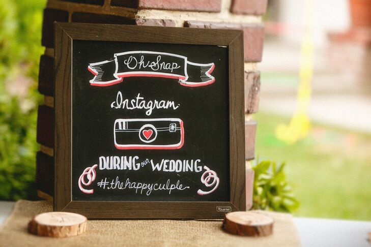 Instagram Chalkboard Wedding Sign