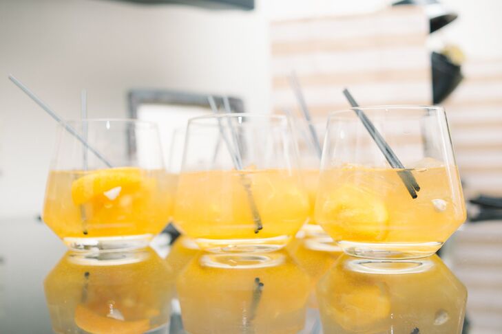 Signature drinks in bright punchy colors complemented the day's cheerful color palette.