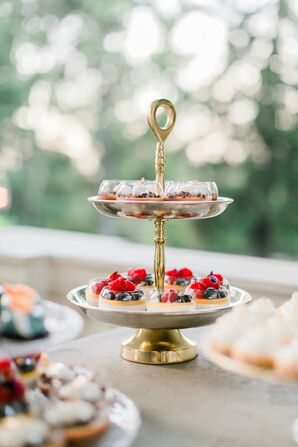 Fruit Tarts for Dessert at Wedding at Montalvo Arts Center in Saratoga, California