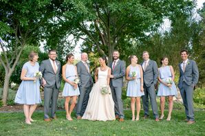 Layered Pale Blue Bridesmaid Dresses