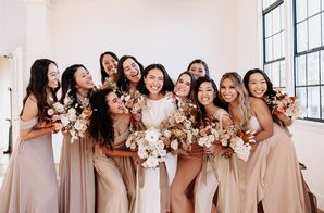 Bridesmaids at Modern and Minimal Wedding in San Diego, California
