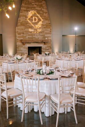 Romantic Wedding Reception With Chiavari Chairs at Canyonwood Ridge in Dripping Springs, Texas