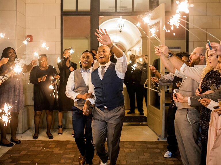 Sparkler wedding send-off 