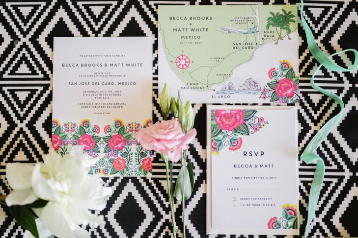 Bright Modern Floral Invitations