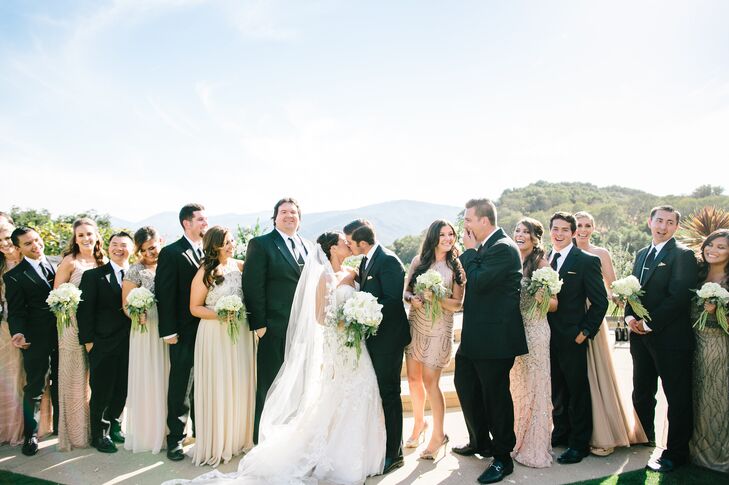 Blush and Black Wedding Party