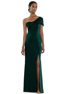 Dessy Group Twist Cuff One-Shoulder Princess Line Trumpet Gown - 3100 One Shoulder Bridesmaid Dress
