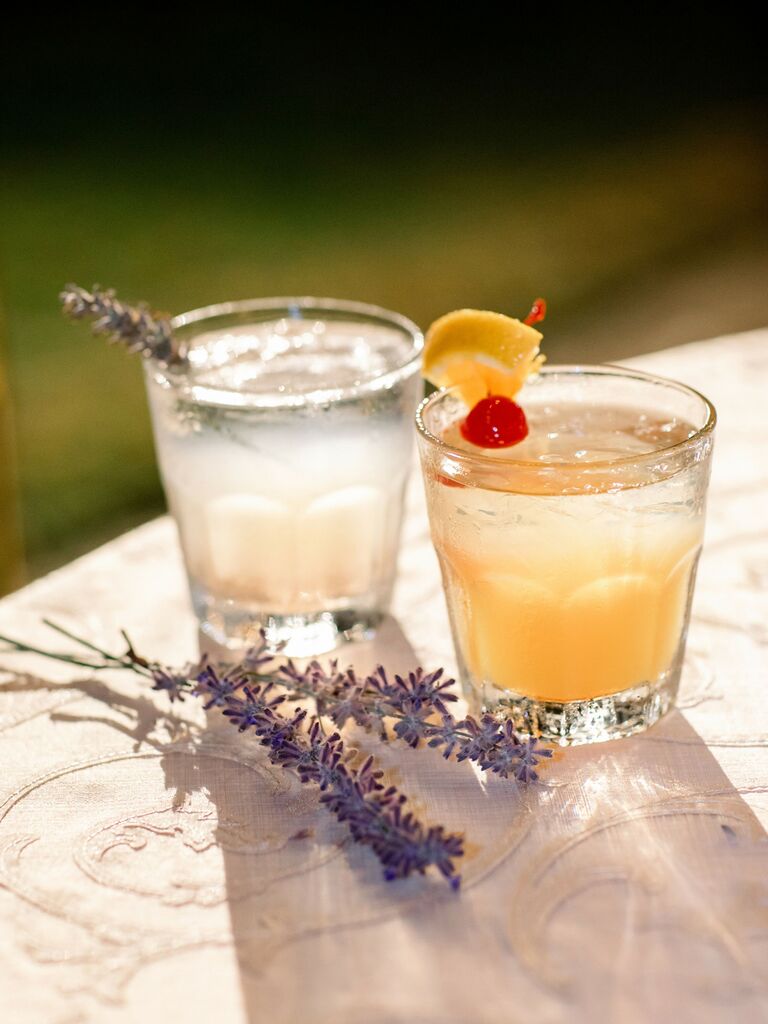 Lavender lemonade signature wedding drink idea