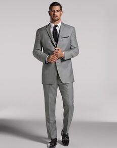 MEN’S WEARHOUSE Pronto Uomo Gray Notch Lapel Suit Gray Tuxedo