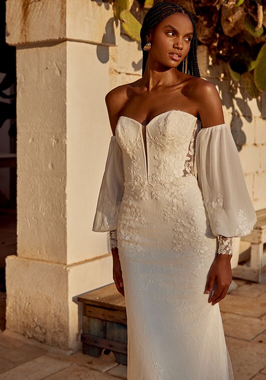 Lillian West 66385 Fit-and-Flare Wedding Dress - 3