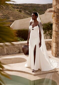 Lillian West 66355 Fit-and-Flare Wedding Dress