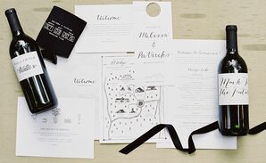 Modern Script Invitations with Custom Map