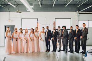 Pink and Gray Wedding Party Attire