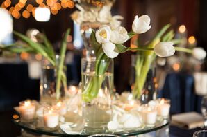 Contemporary White Tulip Centerpieces