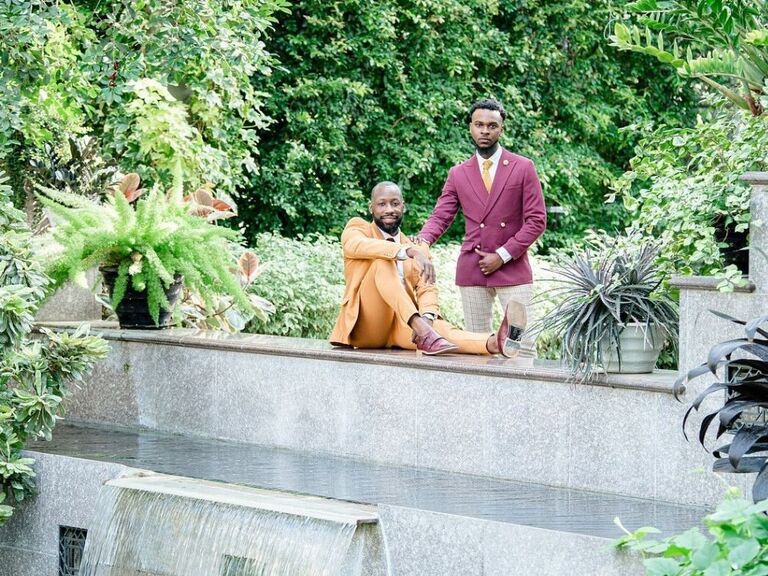 Engagement photo session at arboretum