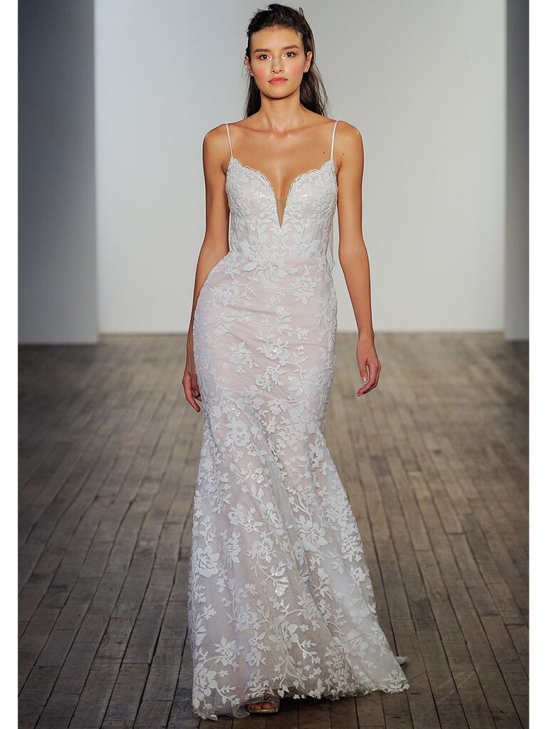 Blush by Hayley Paige lace fit and flare gown