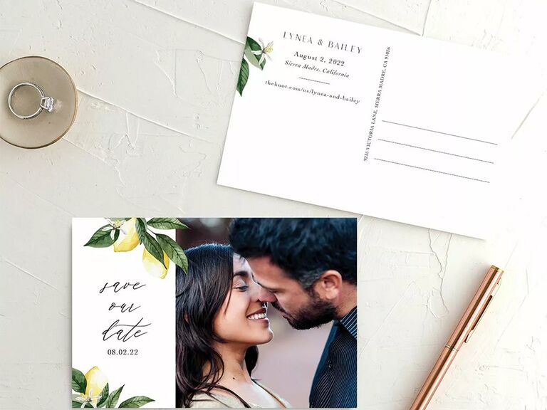 Lemon graphics and personalized photo with classic black script
